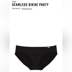 NWT Victoria’s Secret PINK seamless black bikini panty XS extra small.